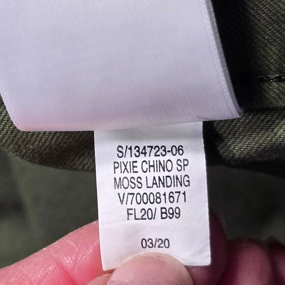 Old Navy Green Moss Pants NEW Pixie Chino Stretch Skinny Womens Size 12 Tall Zip - Picture 9 of 9